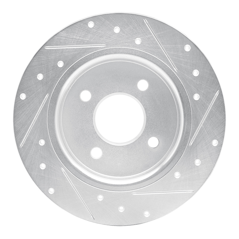 Ford Ecosport Brake Rotor (1) - Rear Left - R1 Concepts - Drilled & Slotted - Silver - `18-`22